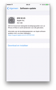 iOS 9.3.5 update